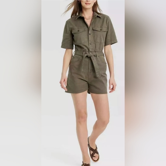 Universal Thread Pants - NWT Universal Thread Denim Short Sleeve Romper